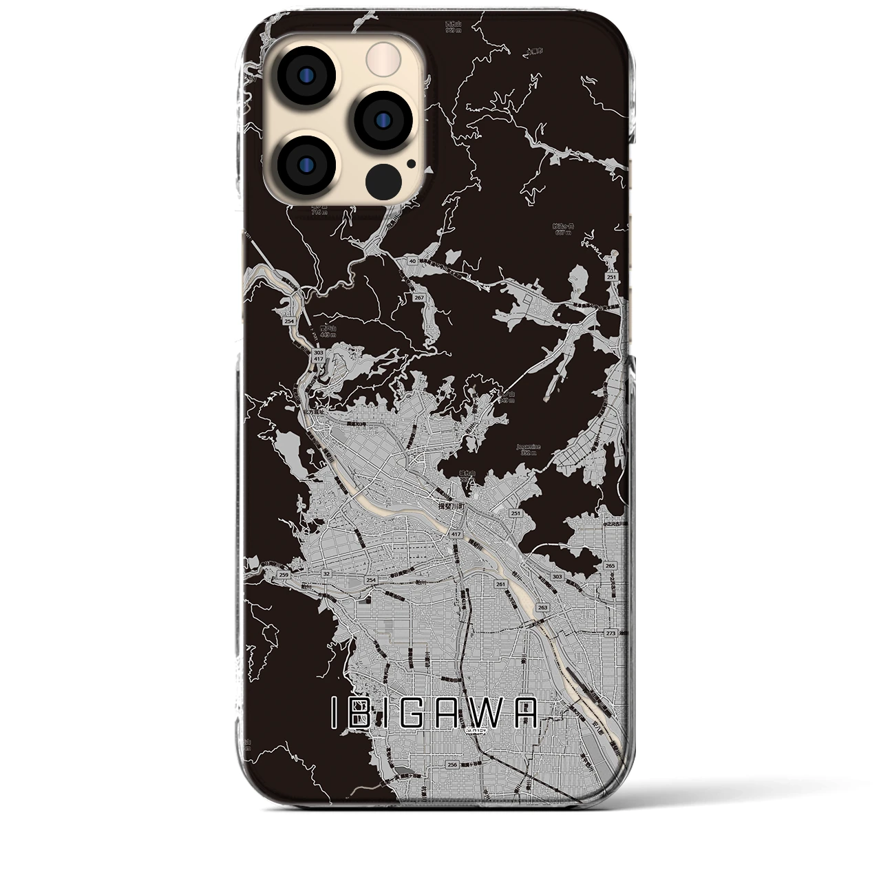 【揖斐川(岐阜県)】地図柄iPhoneケース(クリアタイプ)