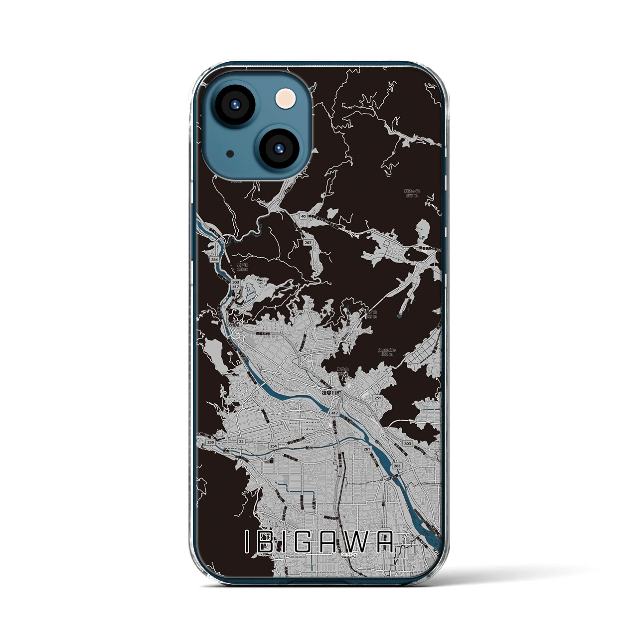 【揖斐川(岐阜県)】地図柄iPhoneケース(クリアタイプ)