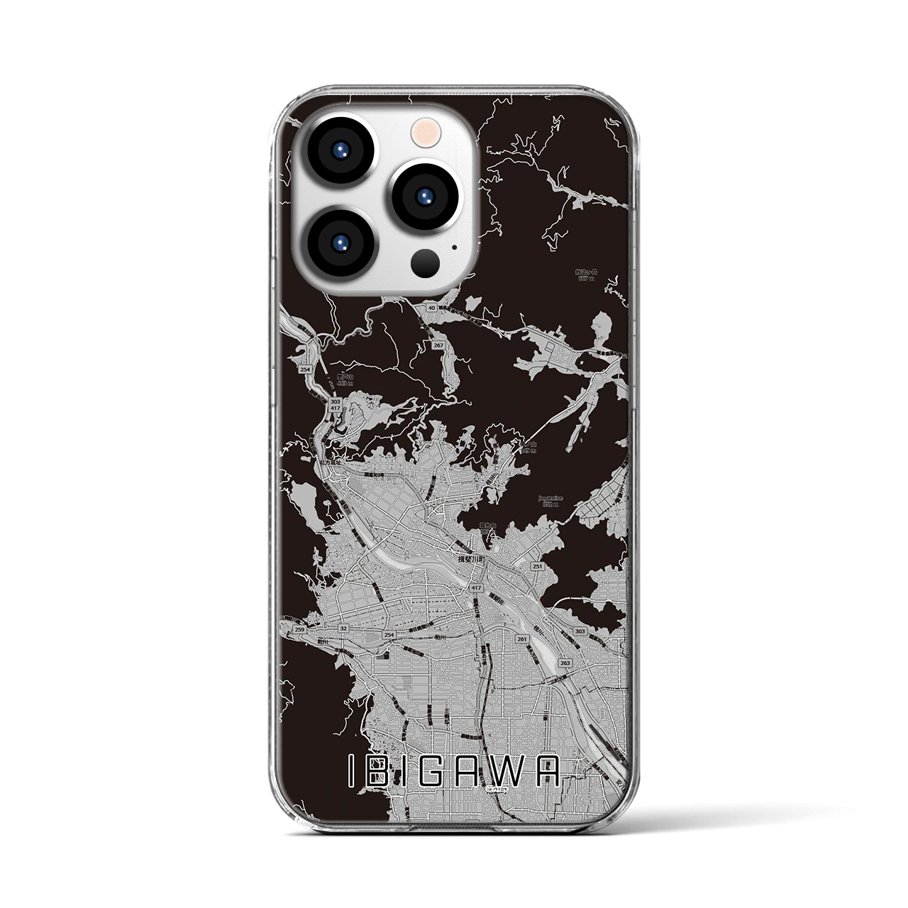 【揖斐川(岐阜県)】地図柄iPhoneケース(クリアタイプ)