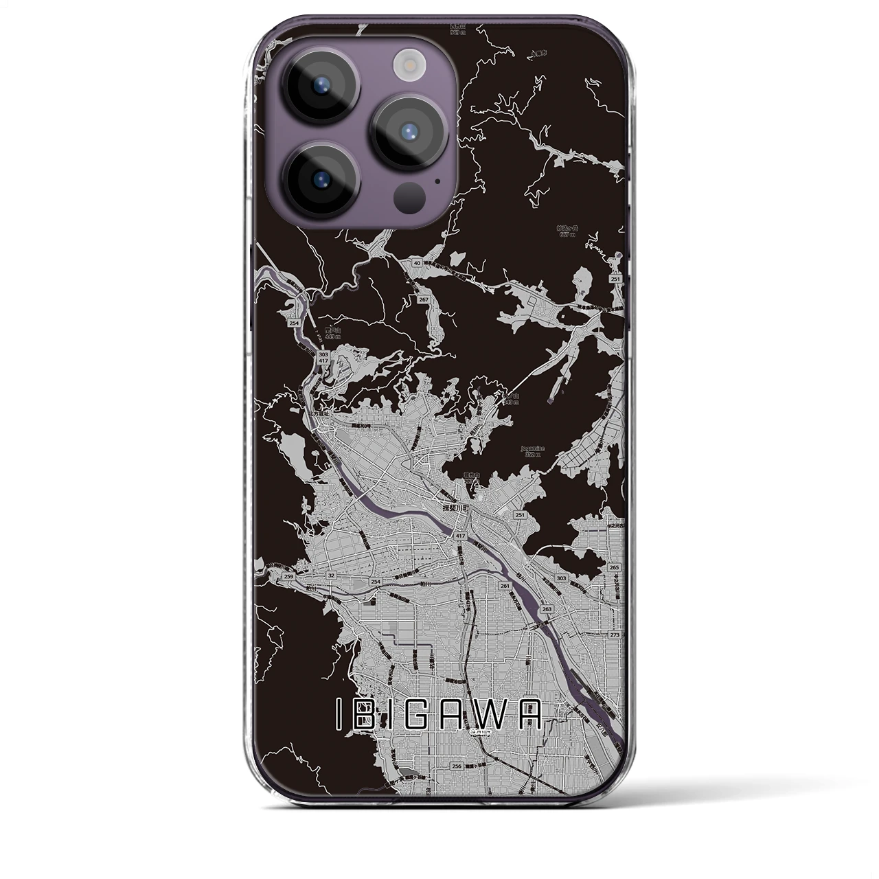 【揖斐川(岐阜県)】地図柄iPhoneケース(クリアタイプ)