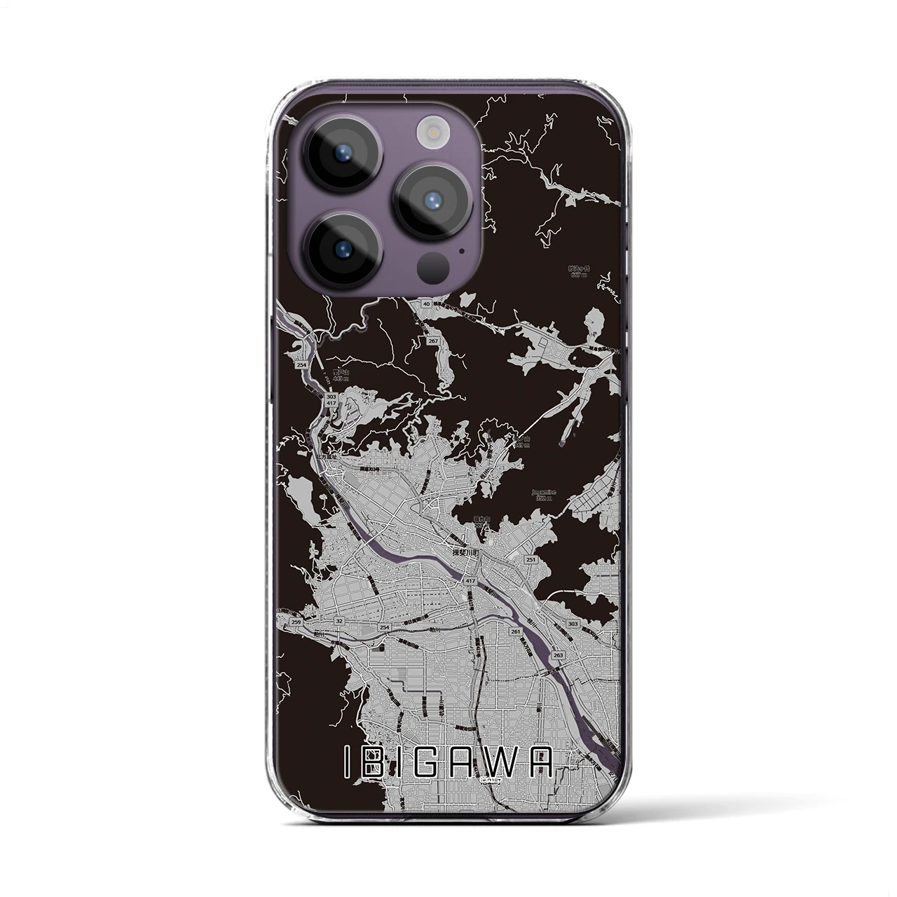 【揖斐川(岐阜県)】地図柄iPhoneケース(クリアタイプ)