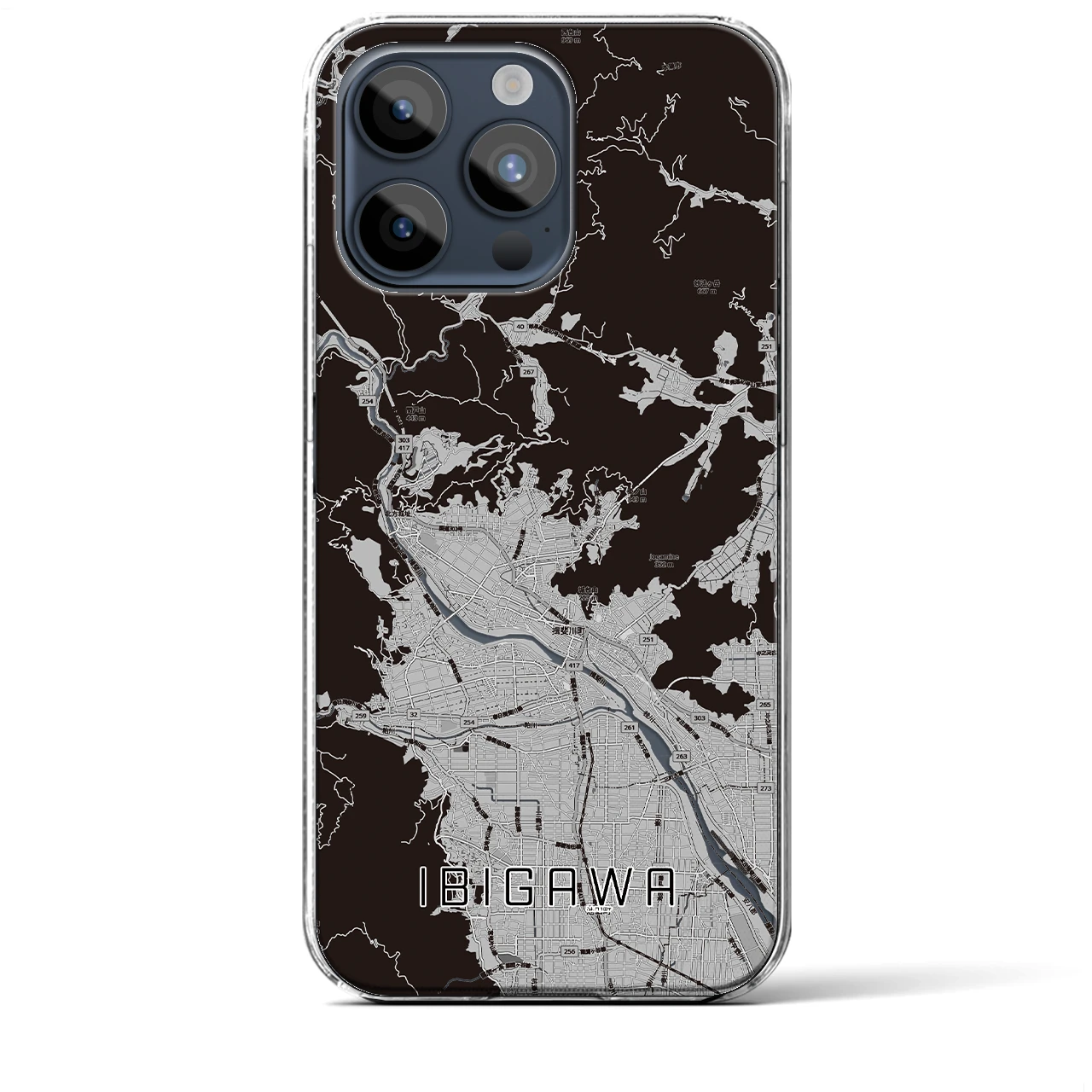 【揖斐川(岐阜県)】地図柄iPhoneケース(クリアタイプ)