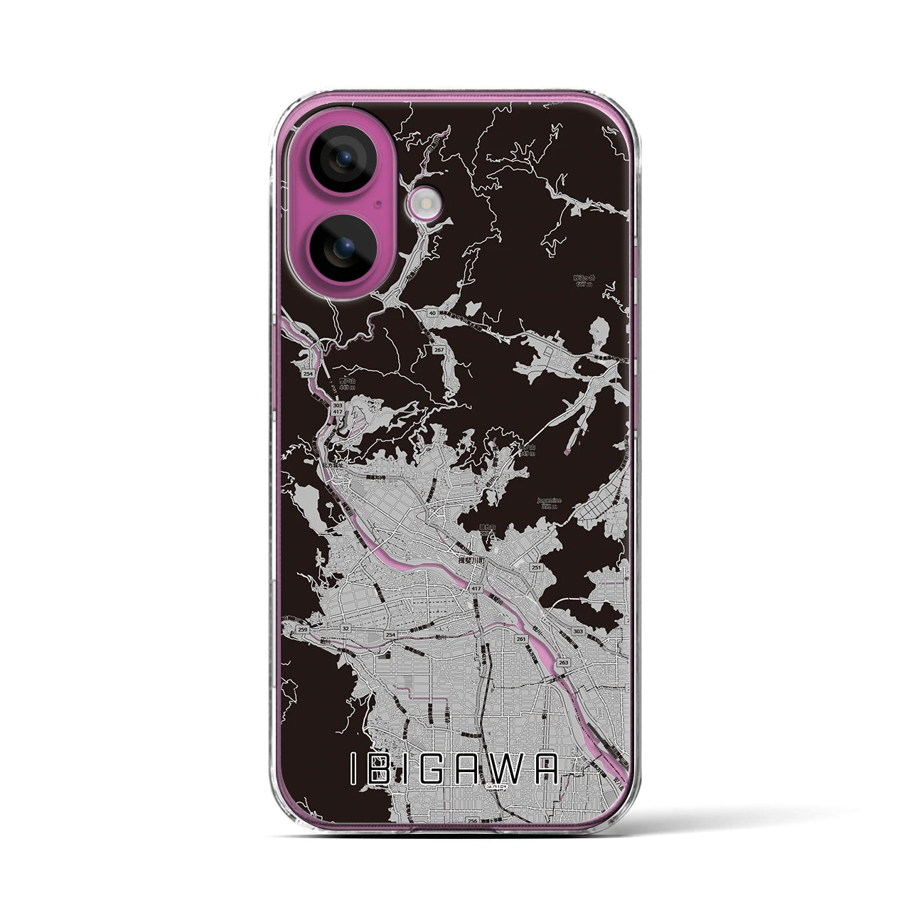 【揖斐川(岐阜県)】地図柄iPhoneケース(クリアタイプ)