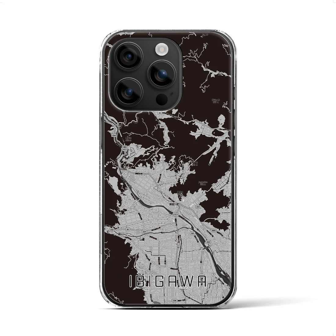 【揖斐川(岐阜県)】地図柄iPhoneケース(クリアタイプ)