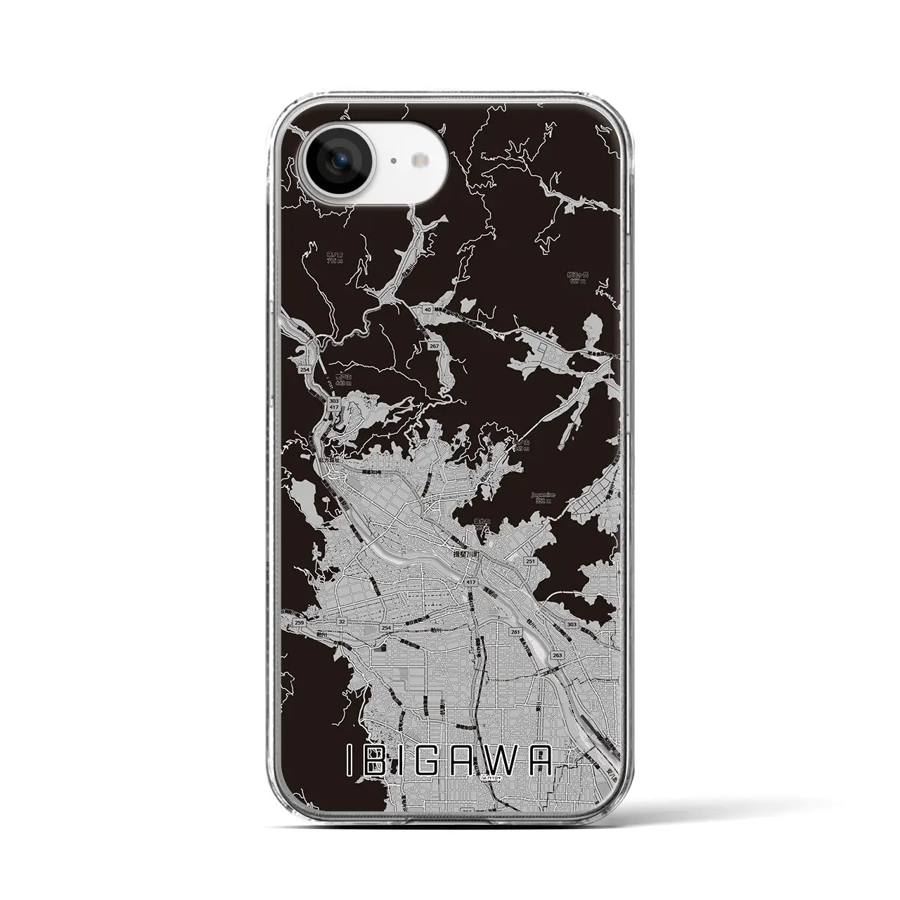 【揖斐川(岐阜県)】地図柄iPhoneケース(クリアタイプ)