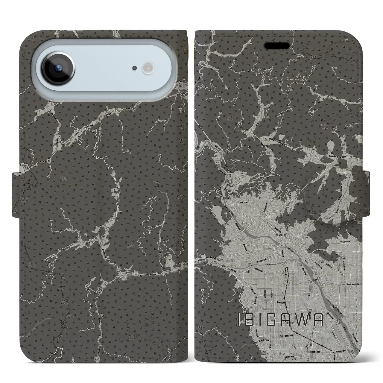 【揖斐川(岐阜県)】地図柄iPhoneケース(手帳タイプ)