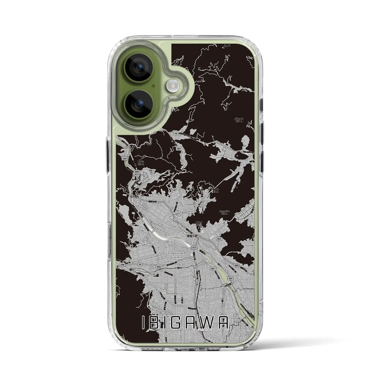 【揖斐川(岐阜県)】地図柄iPhoneケース(MagSafeタイプ)