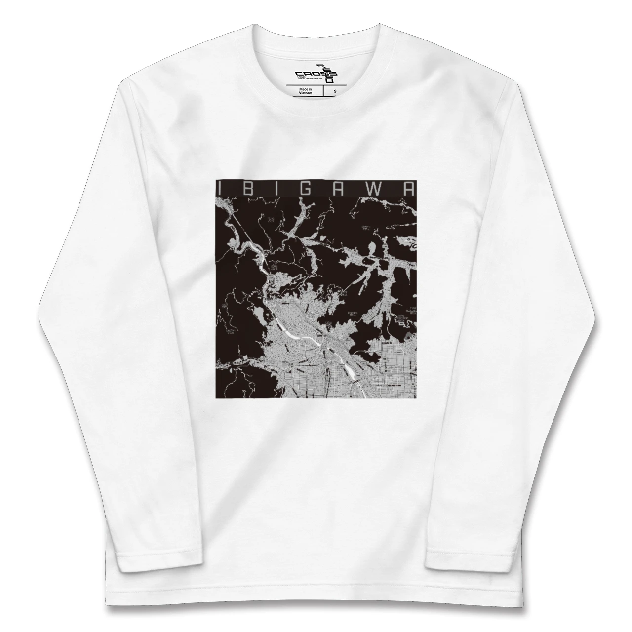 【揖斐川(岐阜県)】地図柄ロングスリーブTシャツ