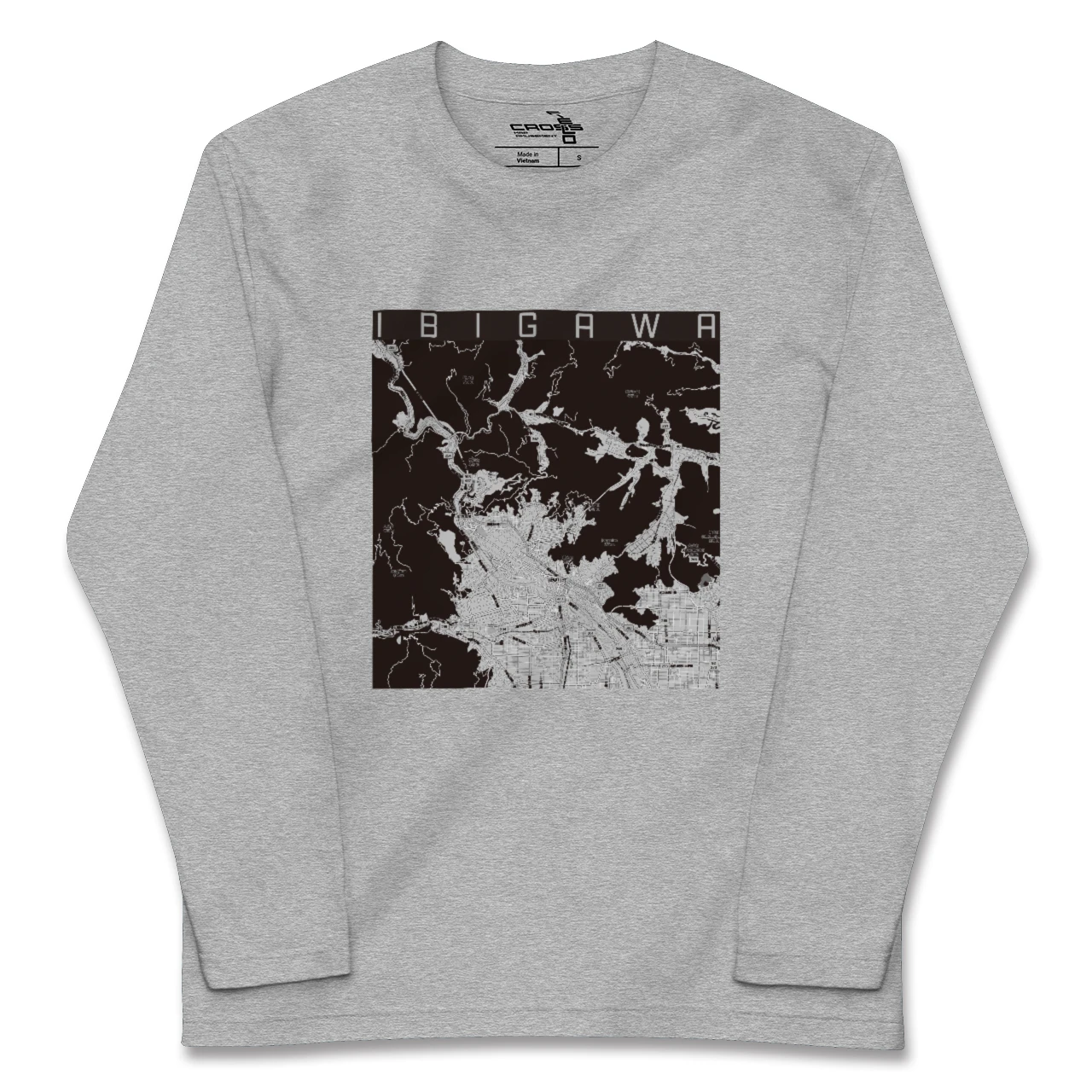 【揖斐川(岐阜県)】地図柄ロングスリーブTシャツ