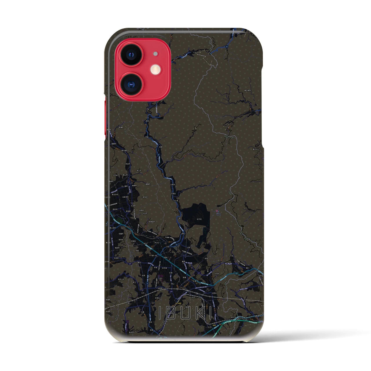 【伊吹(滋賀県)】地図柄iPhoneケース(バックカバータイプ)