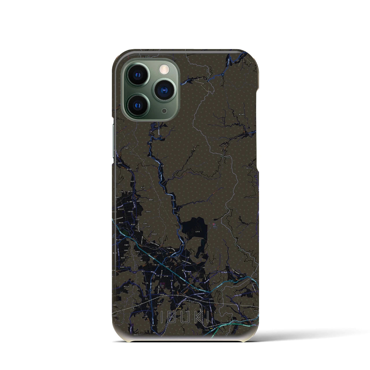 【伊吹(滋賀県)】地図柄iPhoneケース(バックカバータイプ)