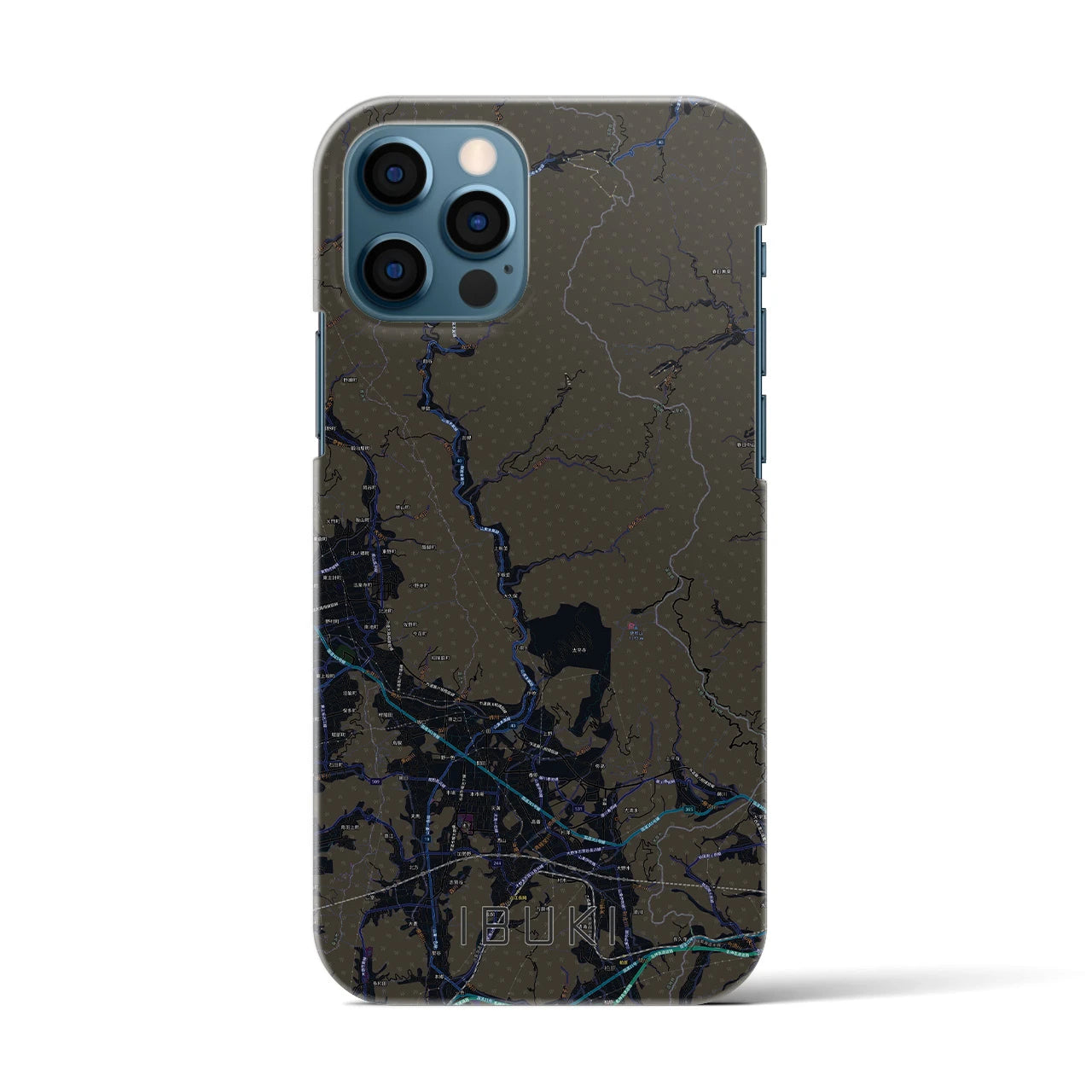 【伊吹(滋賀県)】地図柄iPhoneケース(バックカバータイプ)