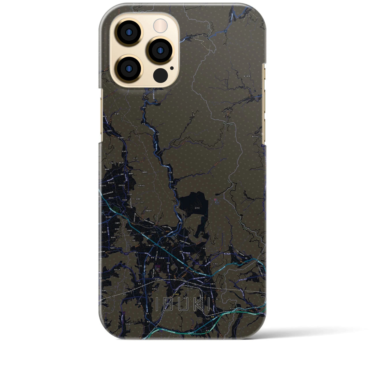 【伊吹(滋賀県)】地図柄iPhoneケース(バックカバータイプ)