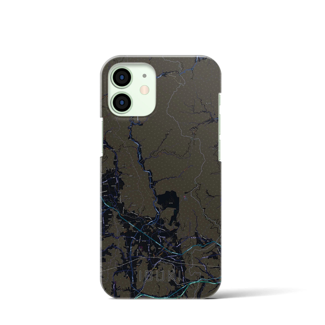 【伊吹(滋賀県)】地図柄iPhoneケース(バックカバータイプ)
