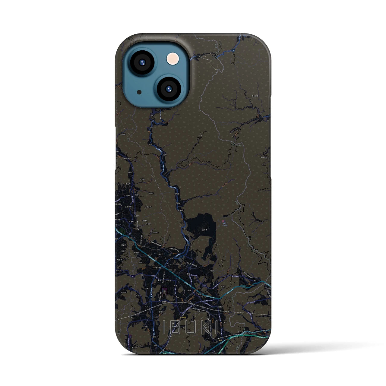 【伊吹(滋賀県)】地図柄iPhoneケース(バックカバータイプ)