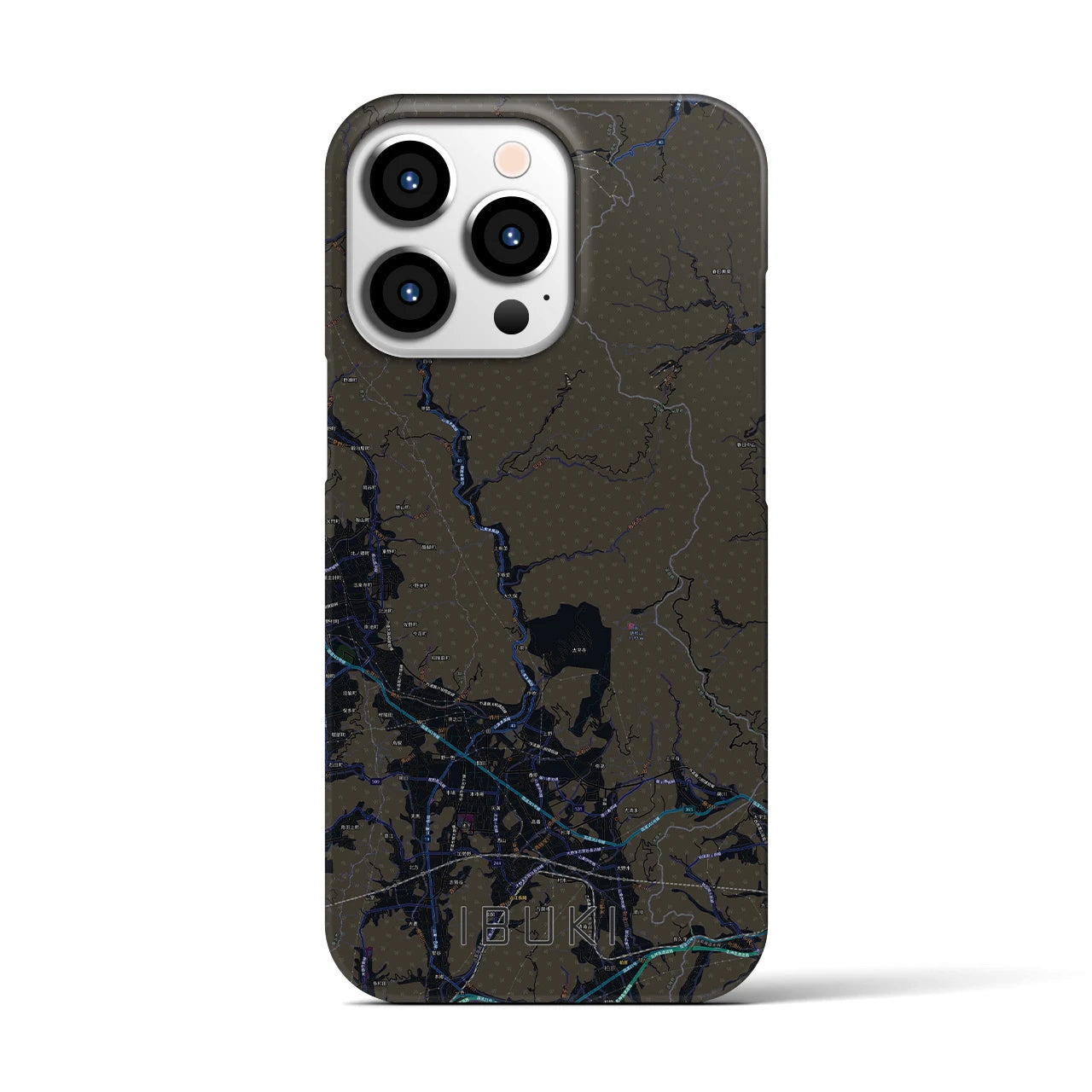 【伊吹(滋賀県)】地図柄iPhoneケース(バックカバータイプ)