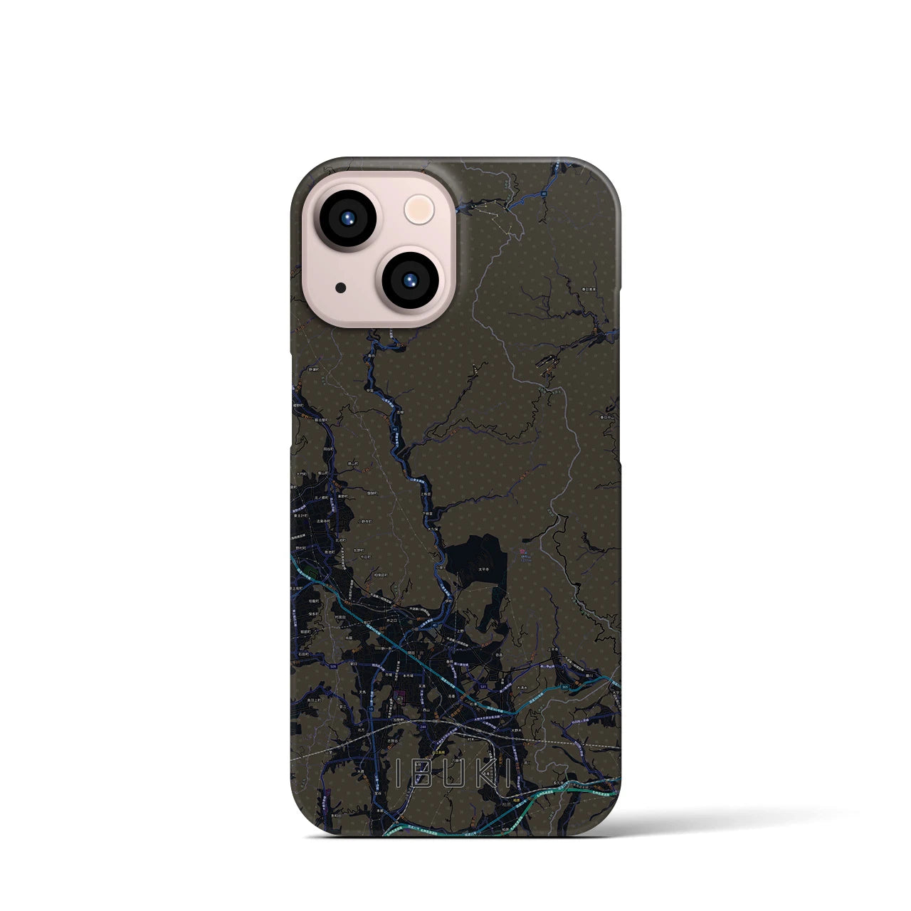 【伊吹(滋賀県)】地図柄iPhoneケース(バックカバータイプ)