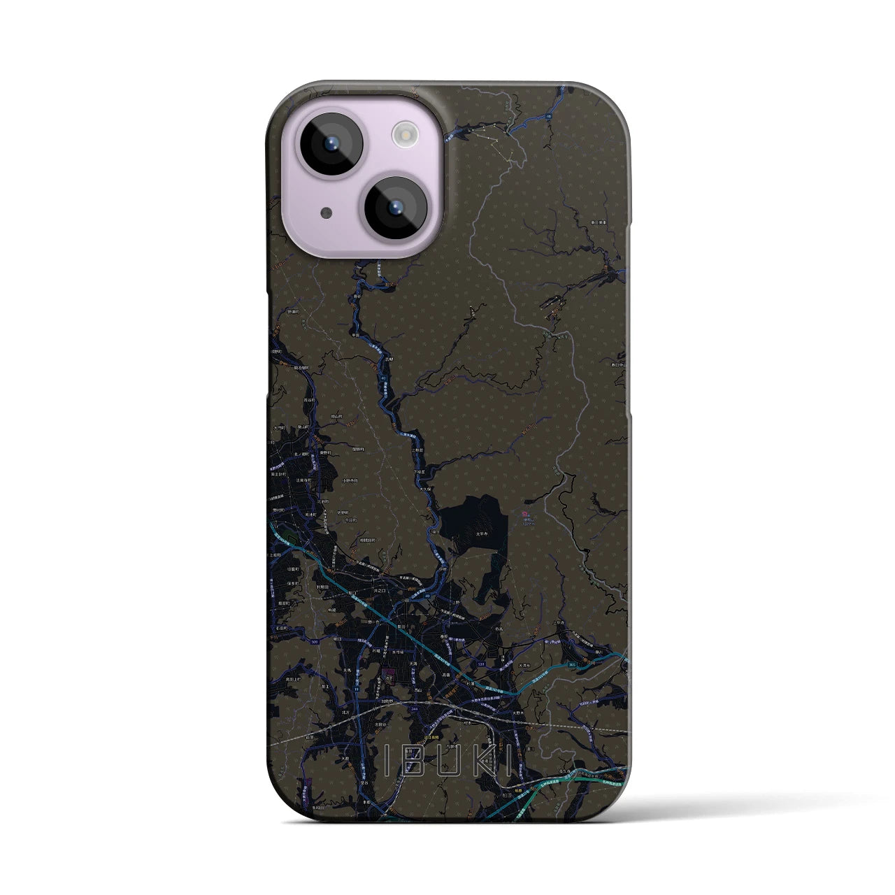 【伊吹(滋賀県)】地図柄iPhoneケース(バックカバータイプ)