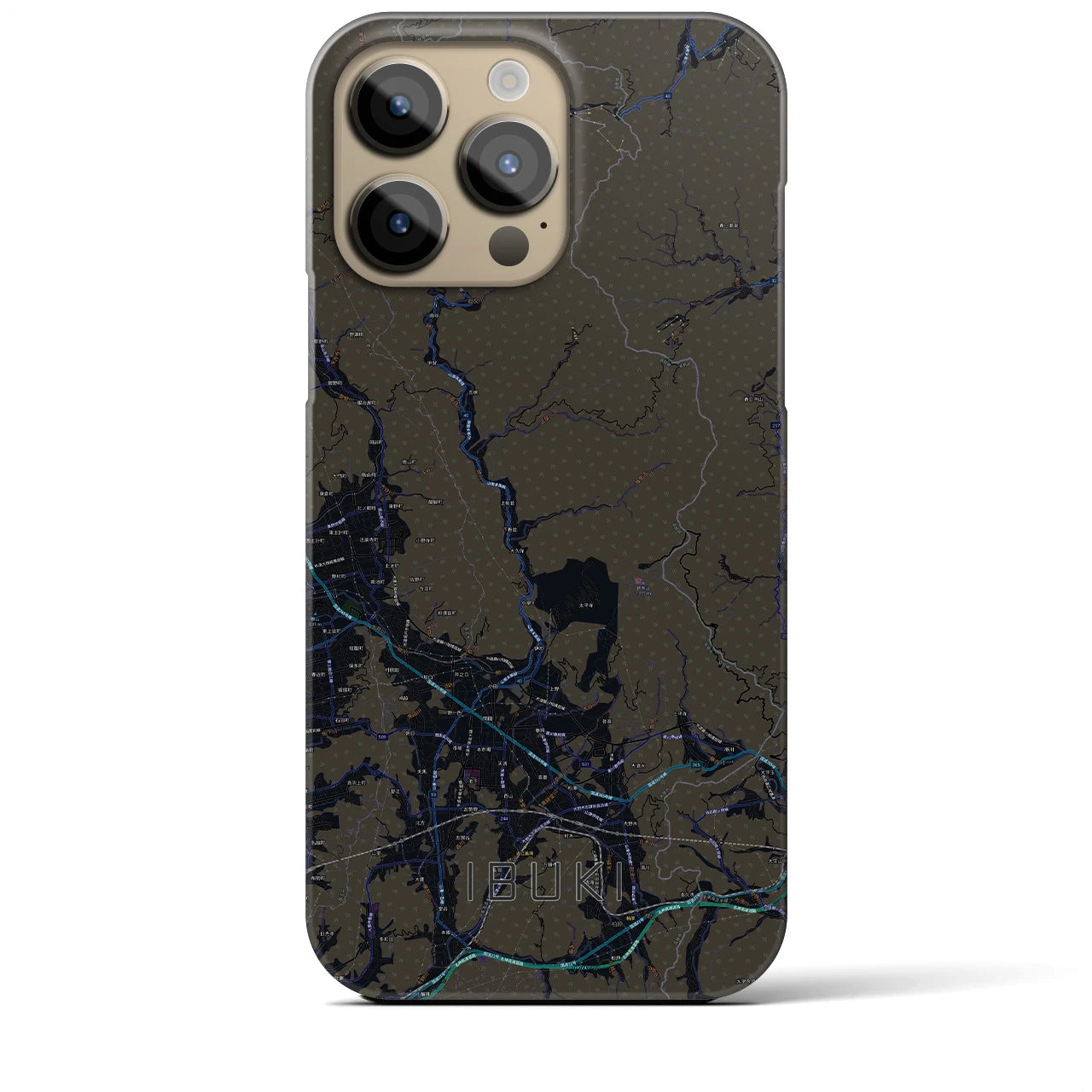 【伊吹(滋賀県)】地図柄iPhoneケース(バックカバータイプ)