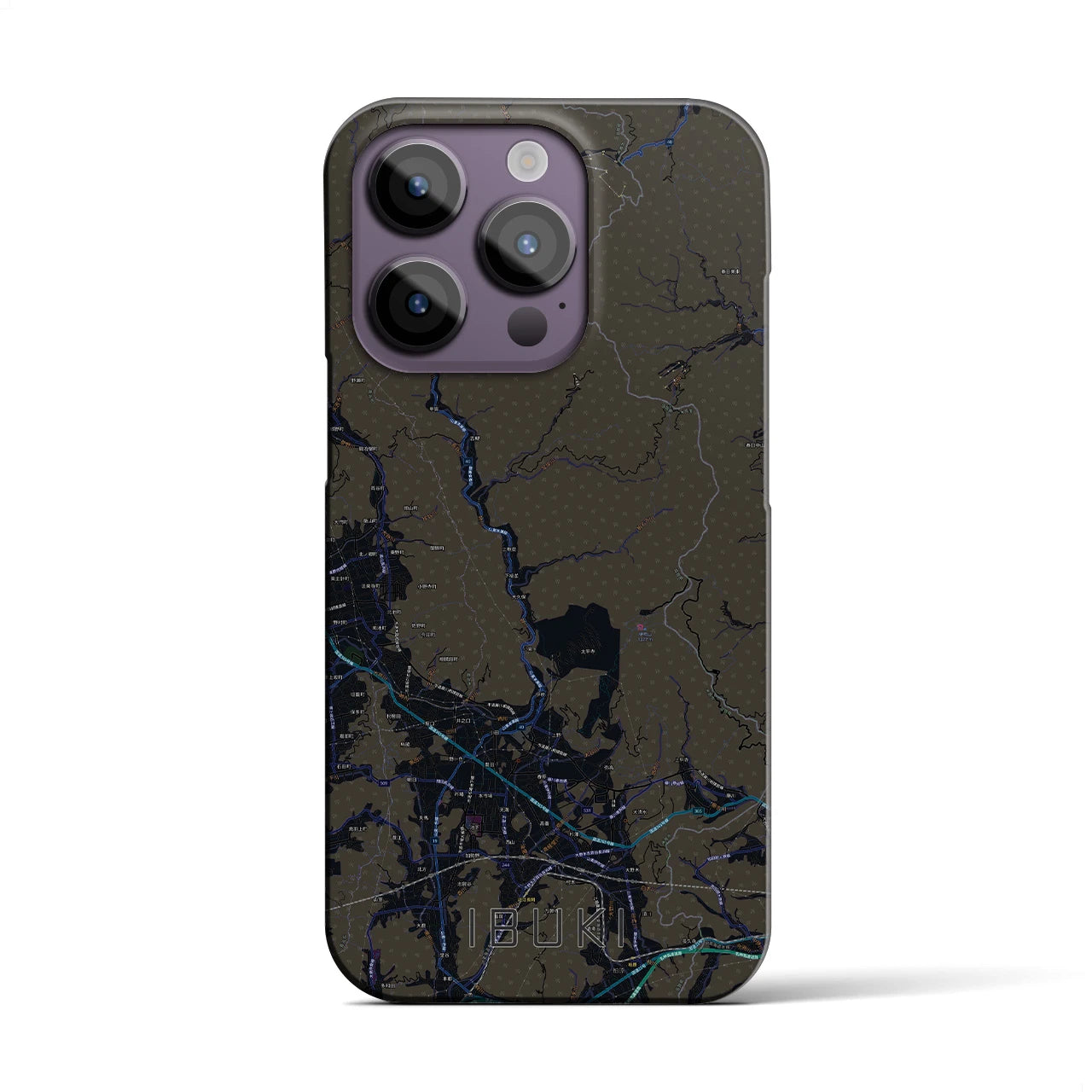 【伊吹(滋賀県)】地図柄iPhoneケース(バックカバータイプ)