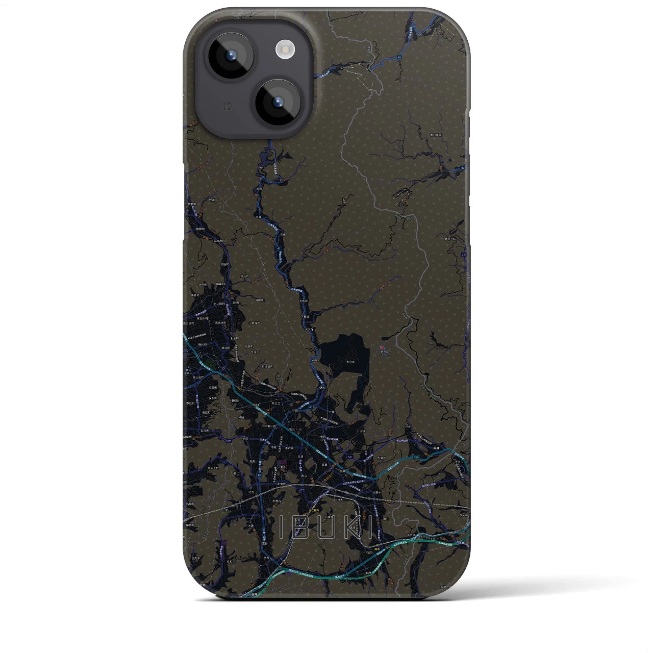 【伊吹(滋賀県)】地図柄iPhoneケース(バックカバータイプ)