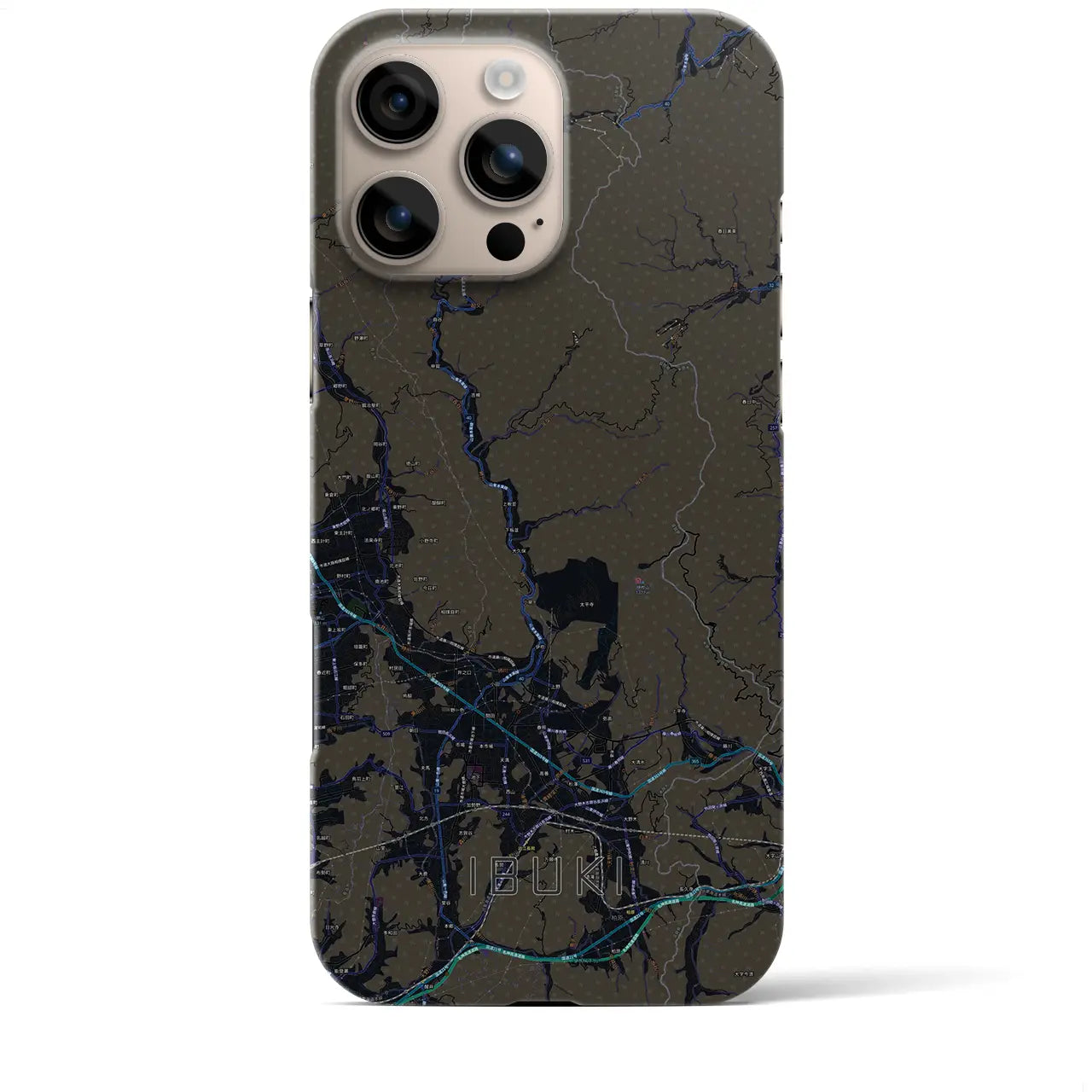 【伊吹(滋賀県)】地図柄iPhoneケース(バックカバータイプ)