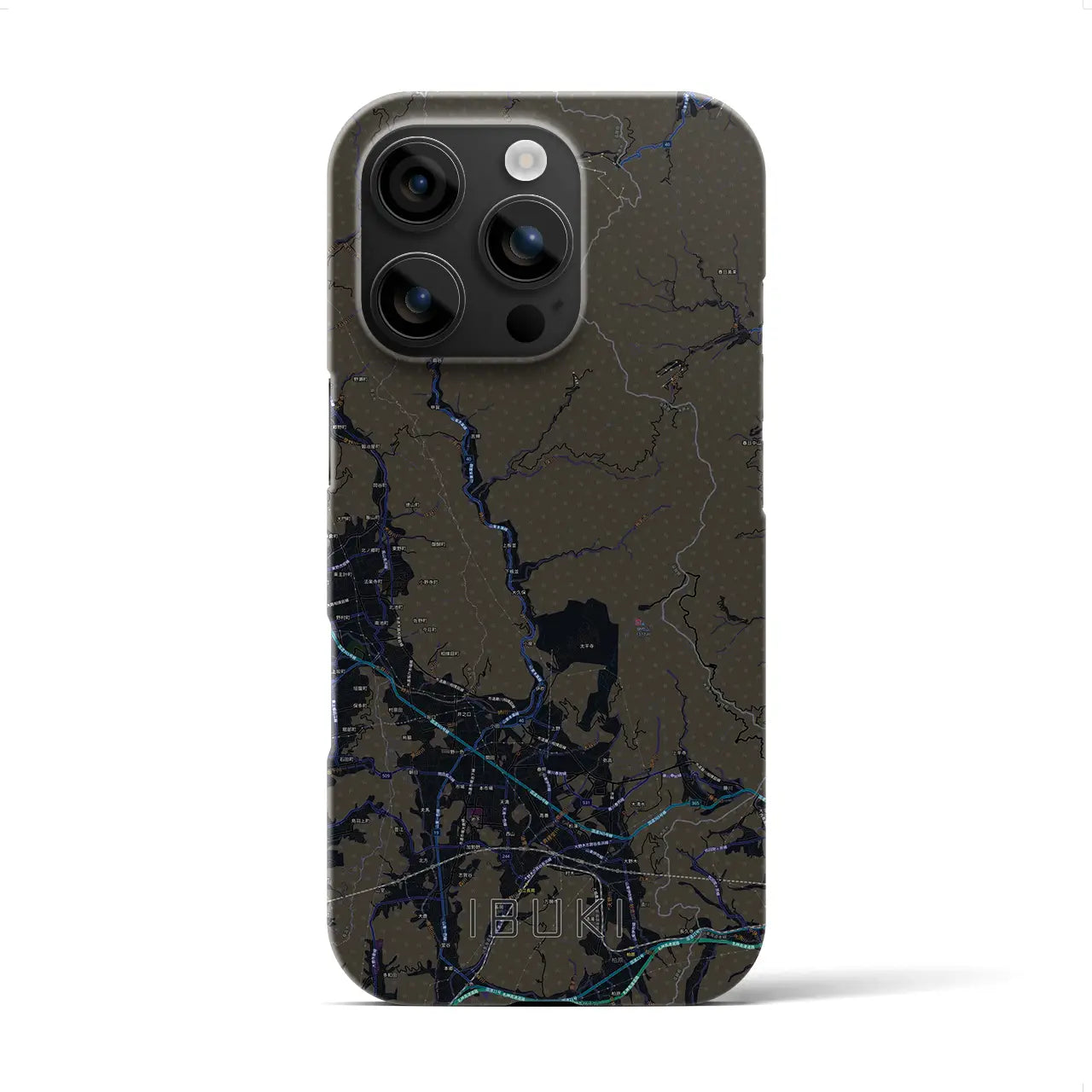 【伊吹(滋賀県)】地図柄iPhoneケース(バックカバータイプ)