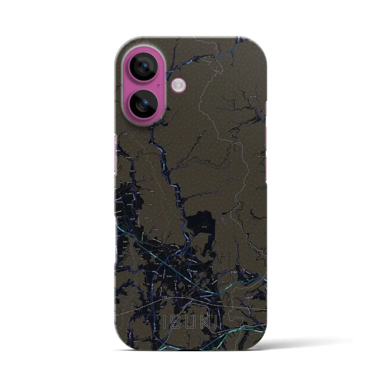 【伊吹(滋賀県)】地図柄iPhoneケース(バックカバータイプ)