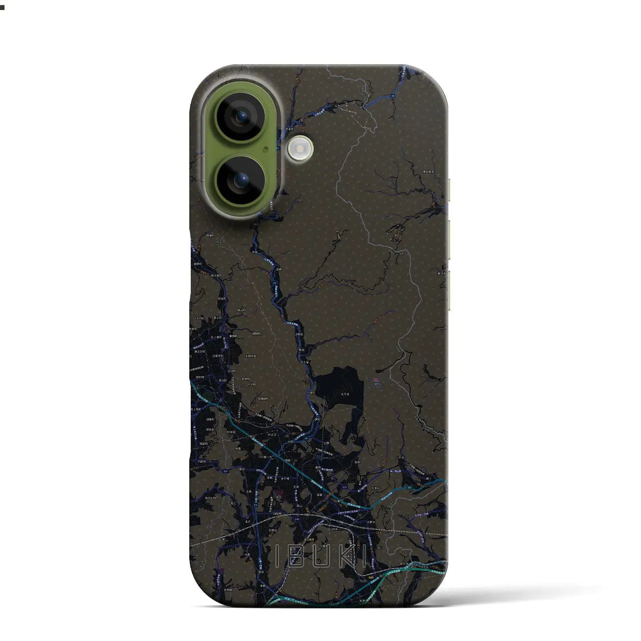 【伊吹(滋賀県)】地図柄iPhoneケース(バックカバータイプ)