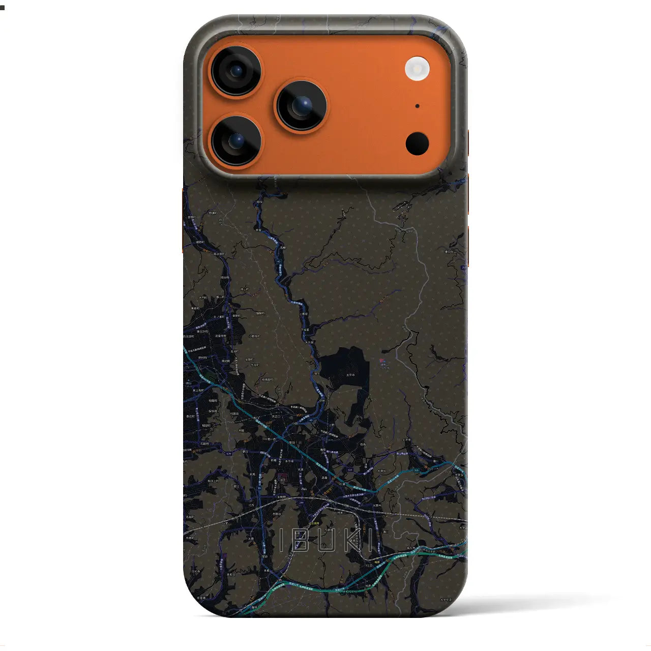 【伊吹(滋賀県)】地図柄iPhoneケース(バックカバータイプ)