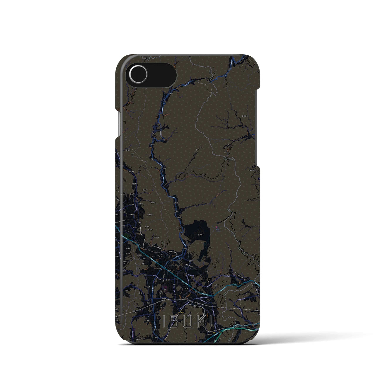 【伊吹(滋賀県)】地図柄iPhoneケース(バックカバータイプ)