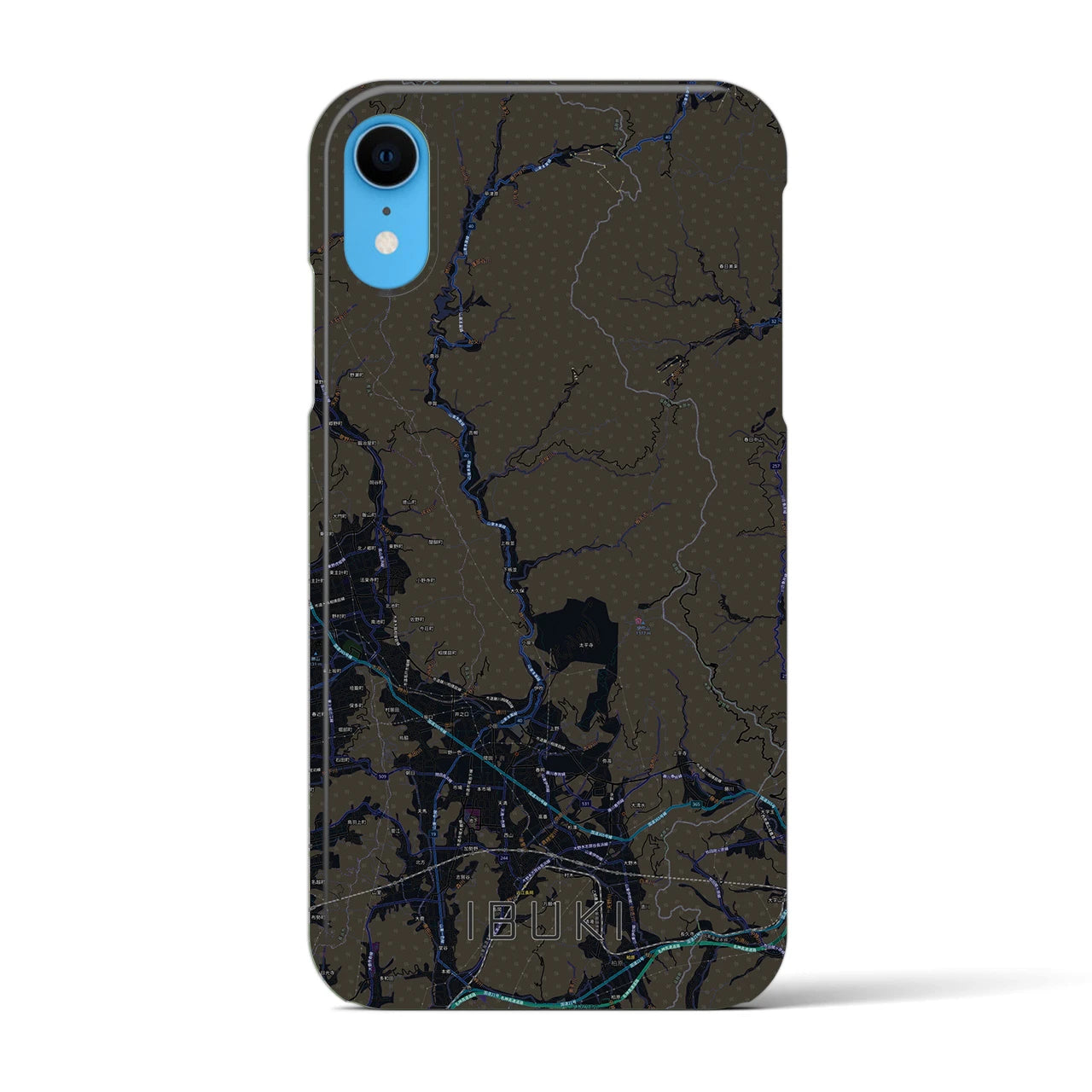 【伊吹(滋賀県)】地図柄iPhoneケース(バックカバータイプ)