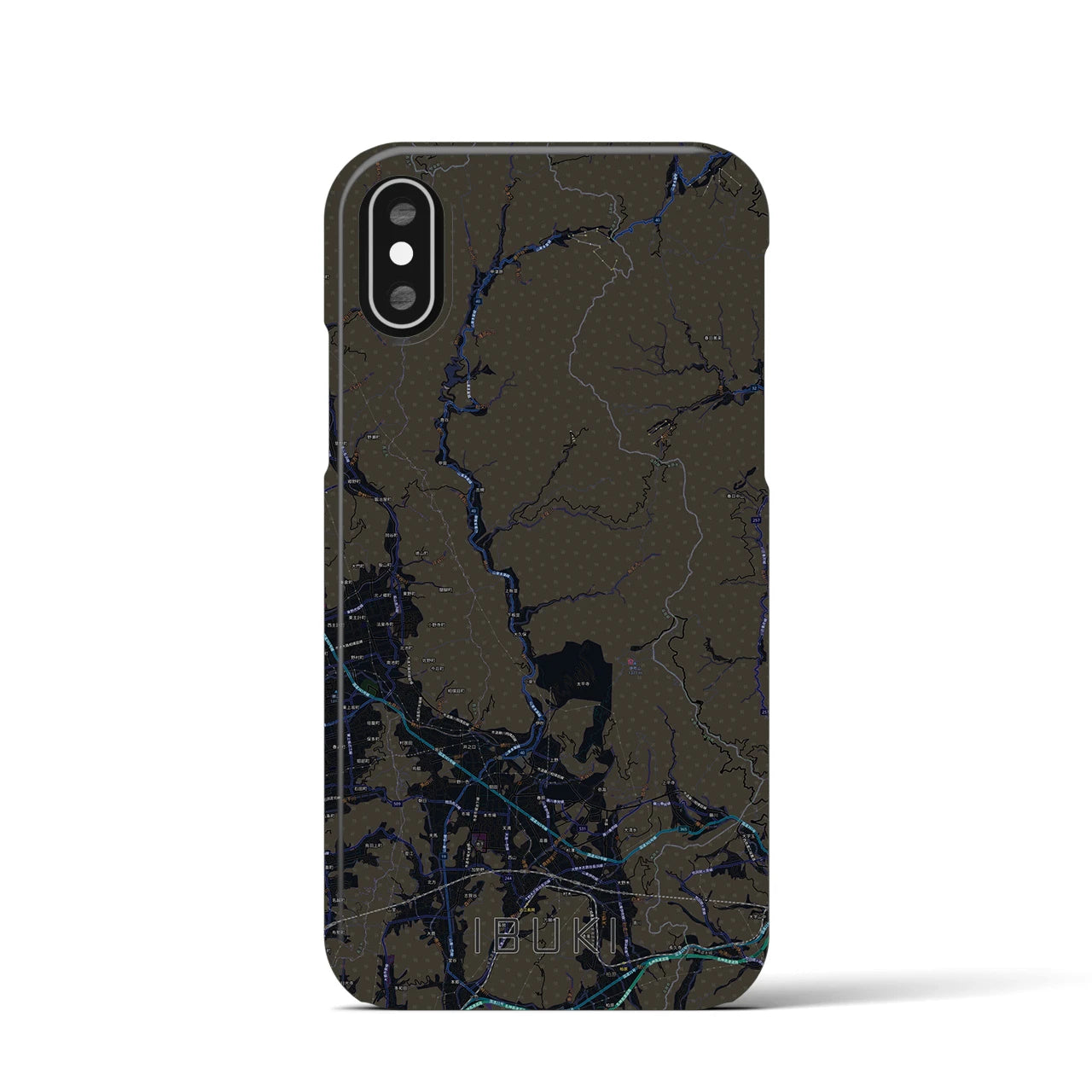 【伊吹(滋賀県)】地図柄iPhoneケース(バックカバータイプ)