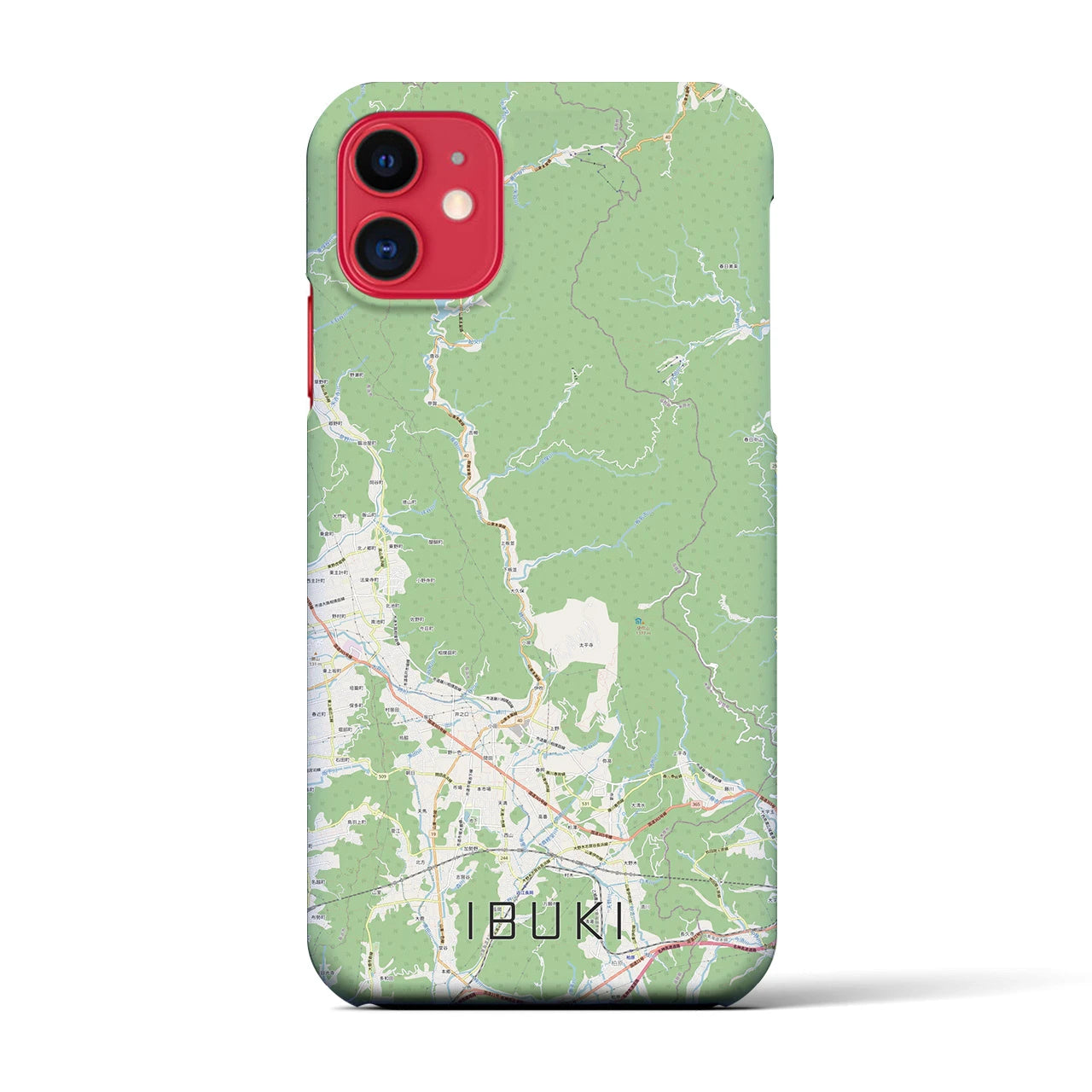 【伊吹(滋賀県)】地図柄iPhoneケース(バックカバータイプ)