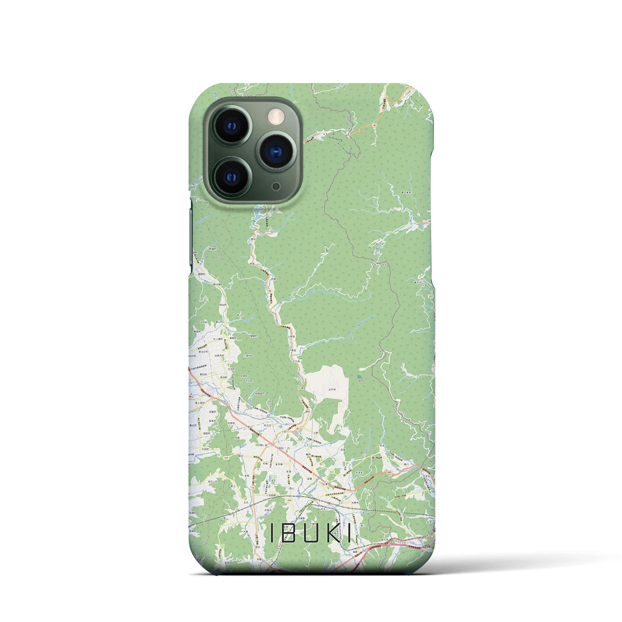 【伊吹(滋賀県)】地図柄iPhoneケース(バックカバータイプ)