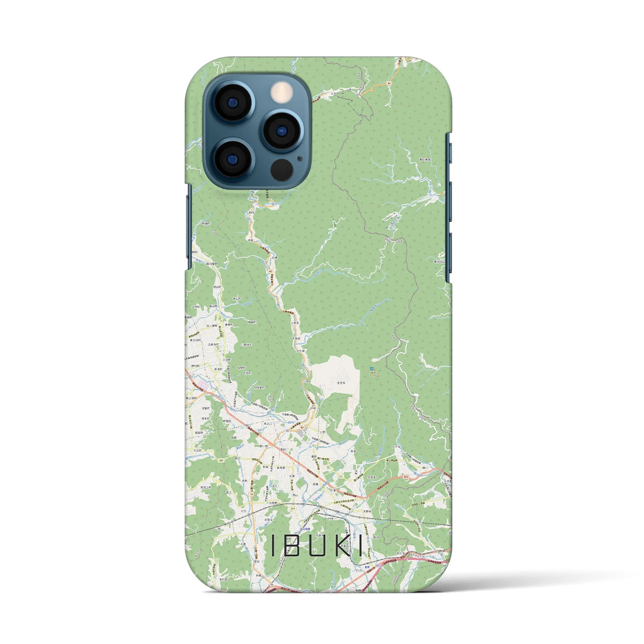 【伊吹(滋賀県)】地図柄iPhoneケース(バックカバータイプ)