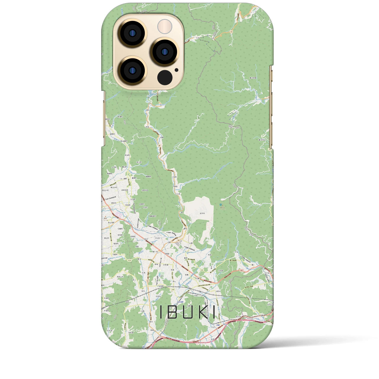 【伊吹(滋賀県)】地図柄iPhoneケース(バックカバータイプ)