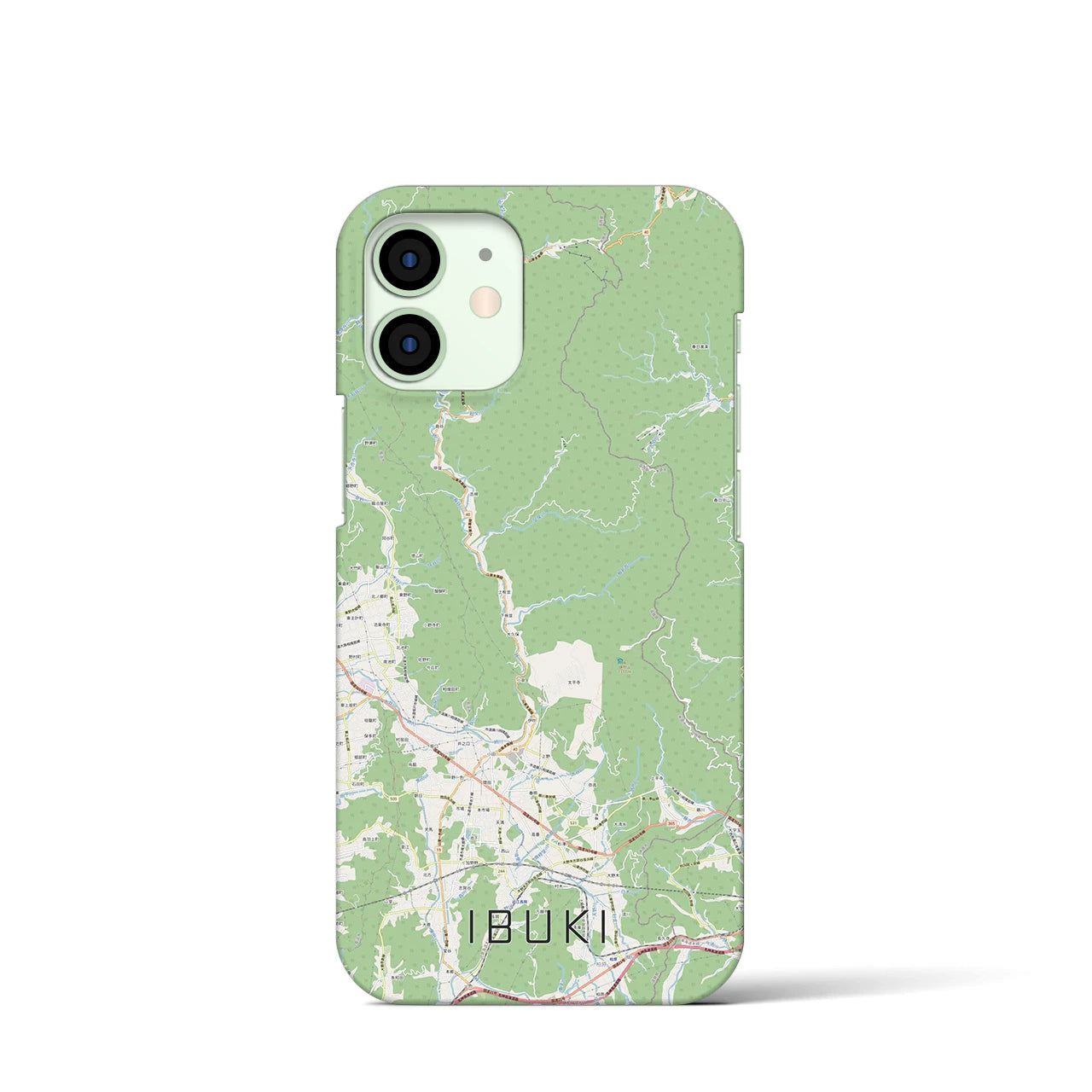 【伊吹(滋賀県)】地図柄iPhoneケース(バックカバータイプ)