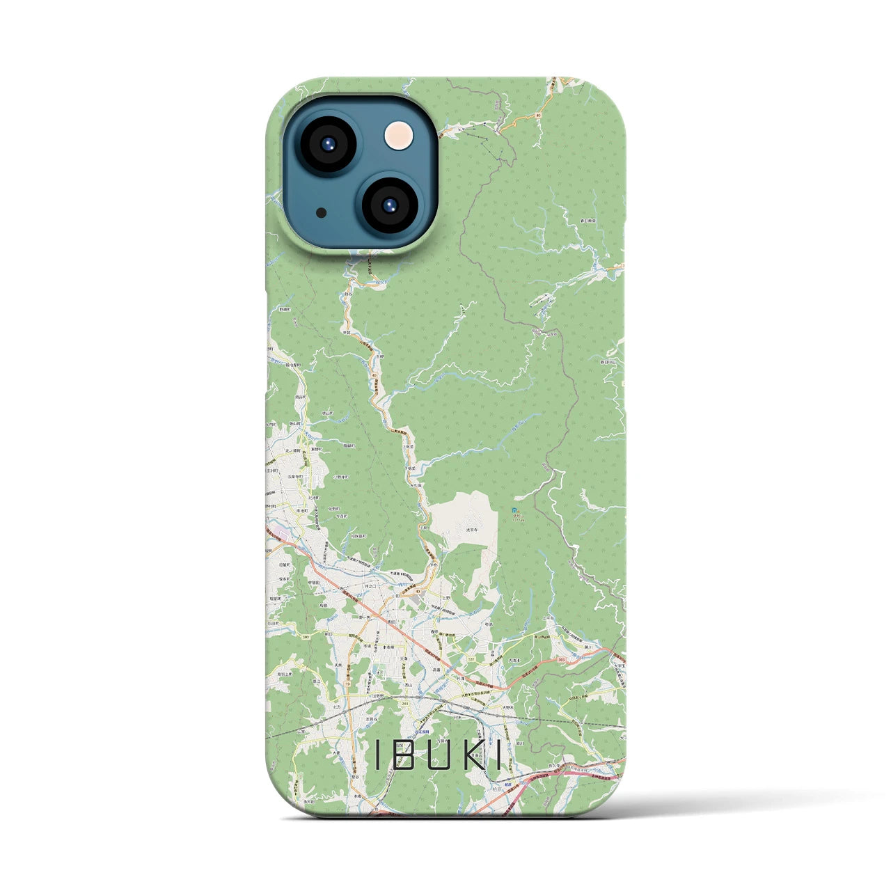 【伊吹(滋賀県)】地図柄iPhoneケース(バックカバータイプ)