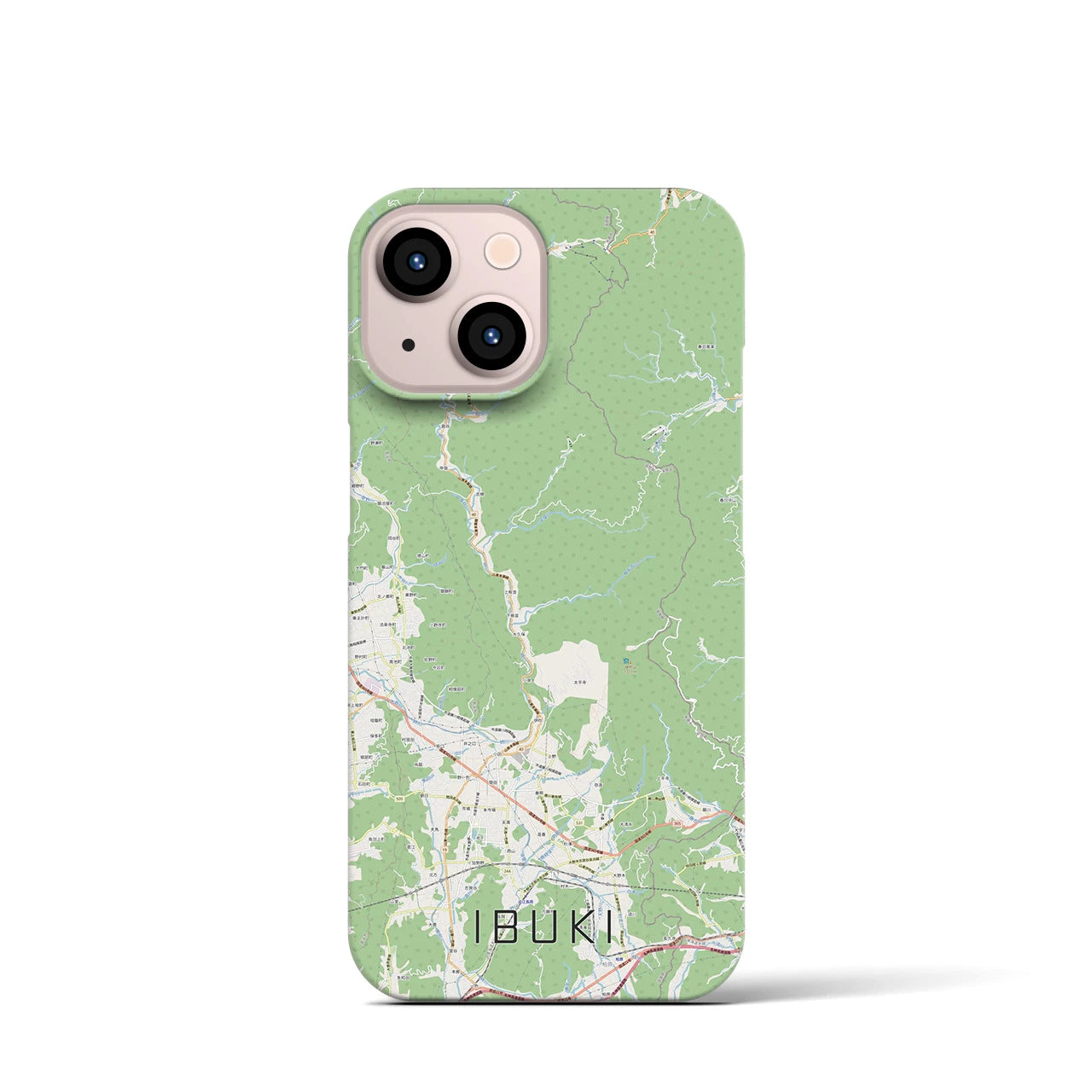 【伊吹(滋賀県)】地図柄iPhoneケース(バックカバータイプ)