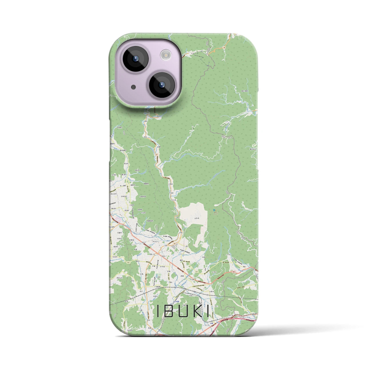 【伊吹(滋賀県)】地図柄iPhoneケース(バックカバータイプ)
