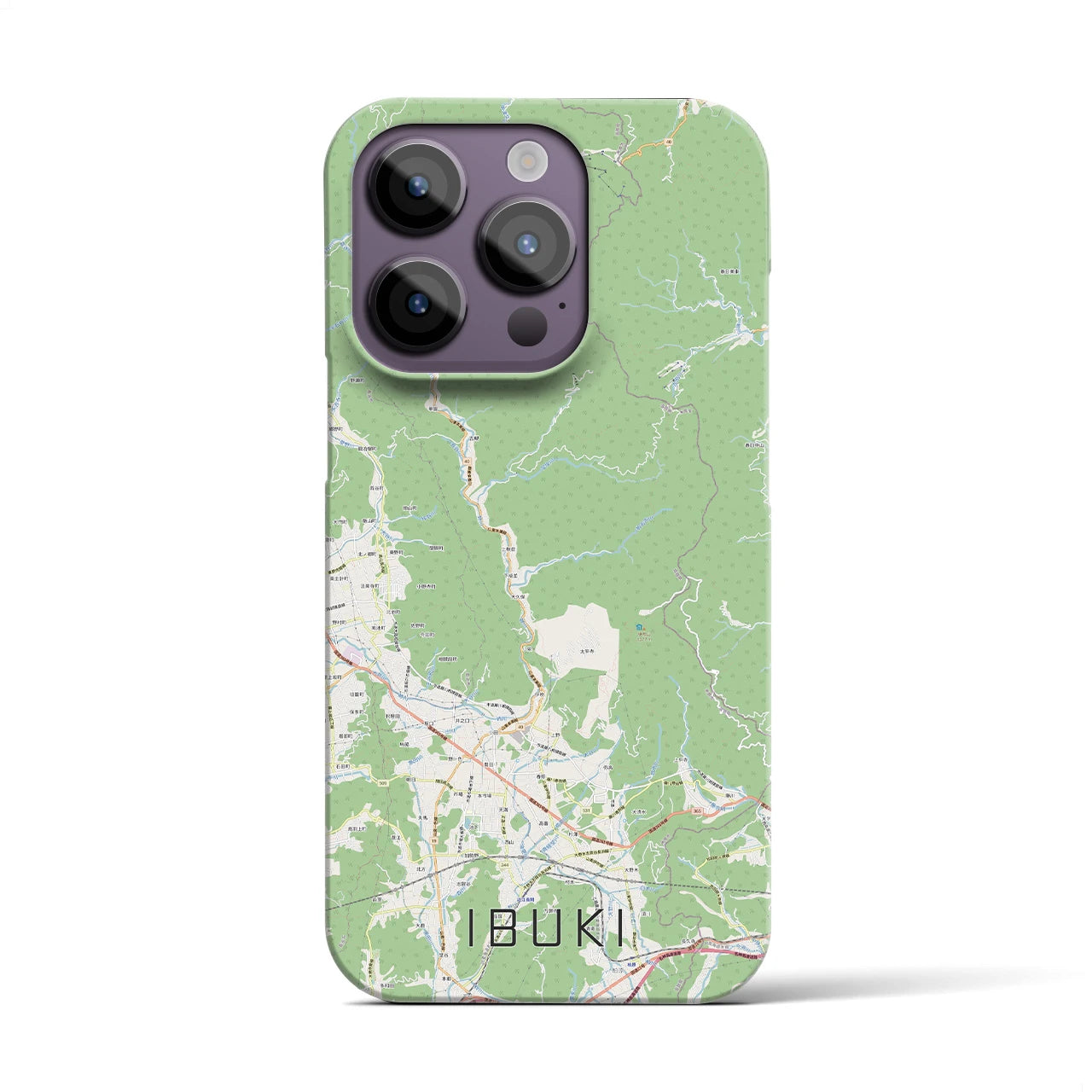 【伊吹(滋賀県)】地図柄iPhoneケース(バックカバータイプ)