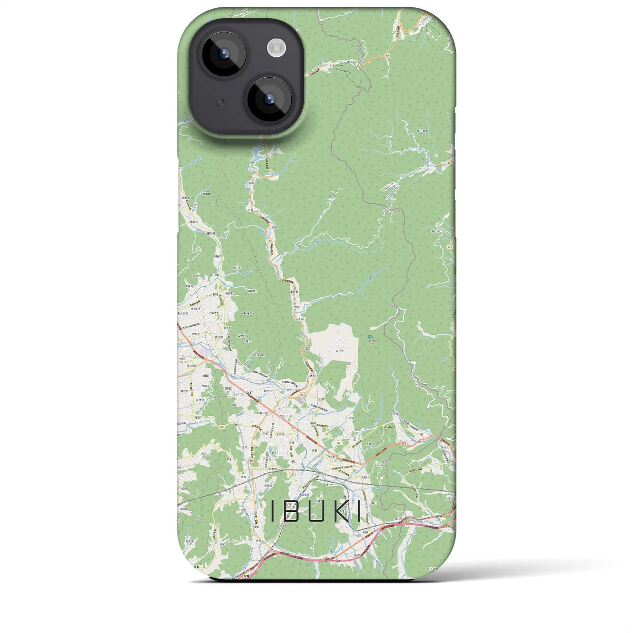 【伊吹(滋賀県)】地図柄iPhoneケース(バックカバータイプ)