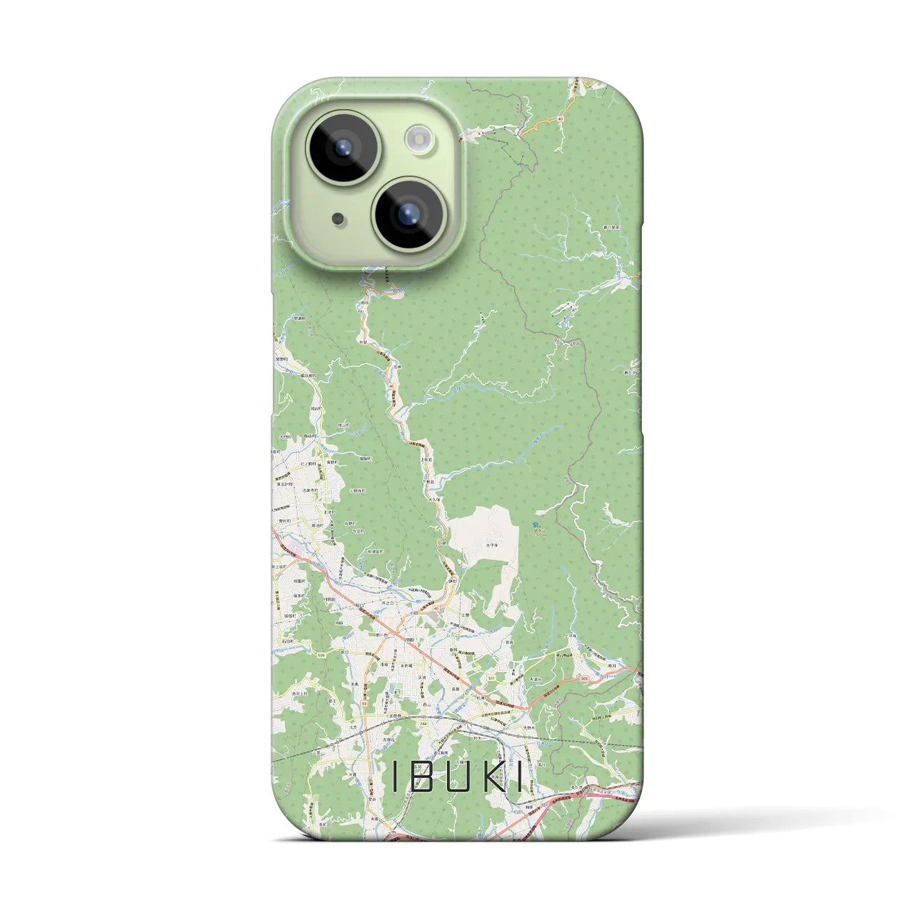 【伊吹(滋賀県)】地図柄iPhoneケース(バックカバータイプ)