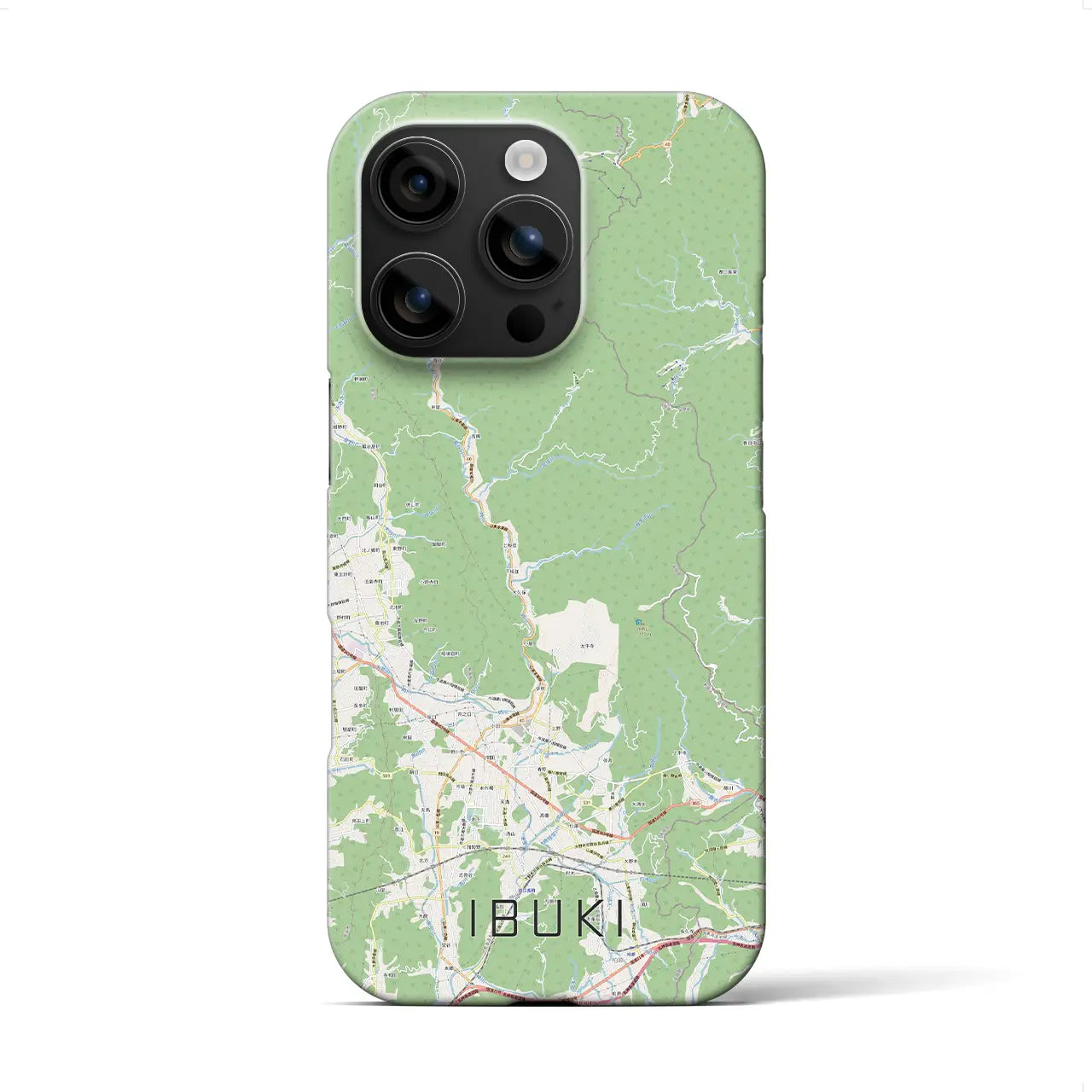 【伊吹(滋賀県)】地図柄iPhoneケース(バックカバータイプ)
