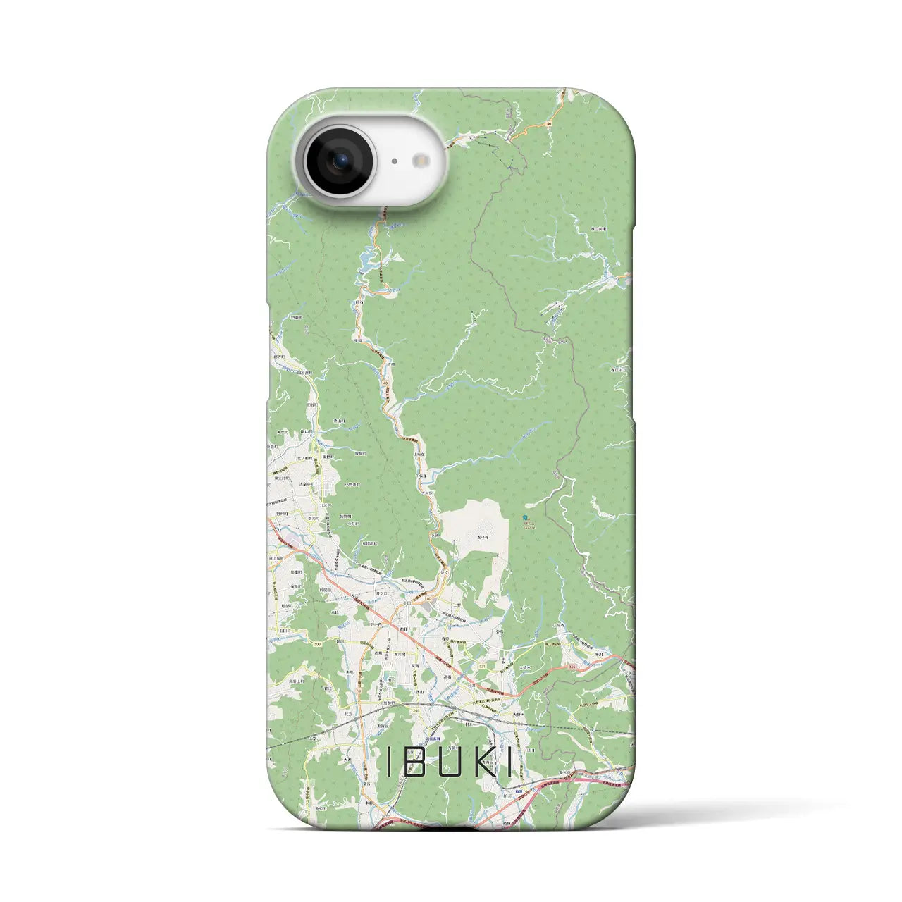 【伊吹(滋賀県)】地図柄iPhoneケース(バックカバータイプ)