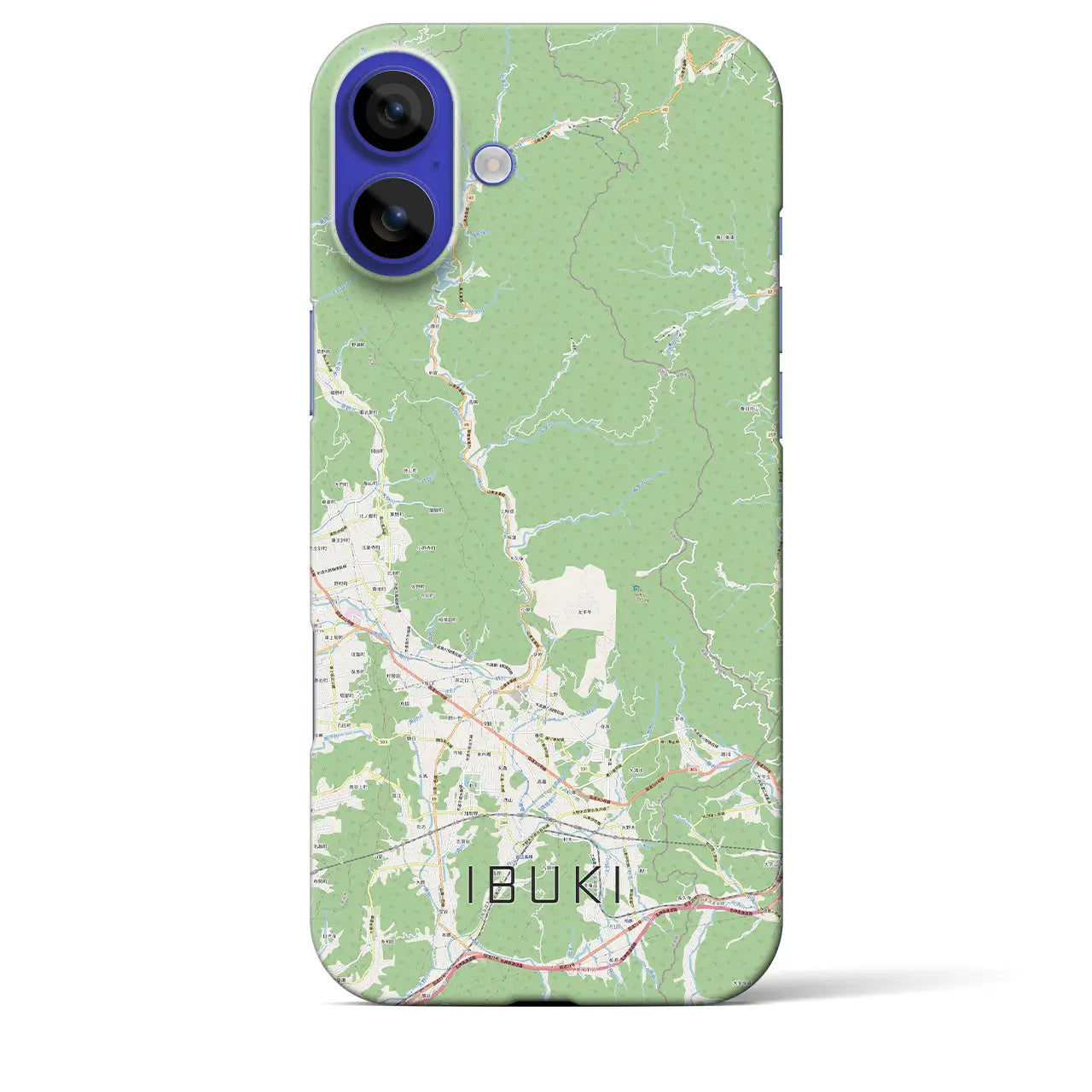 【伊吹(滋賀県)】地図柄iPhoneケース(バックカバータイプ)
