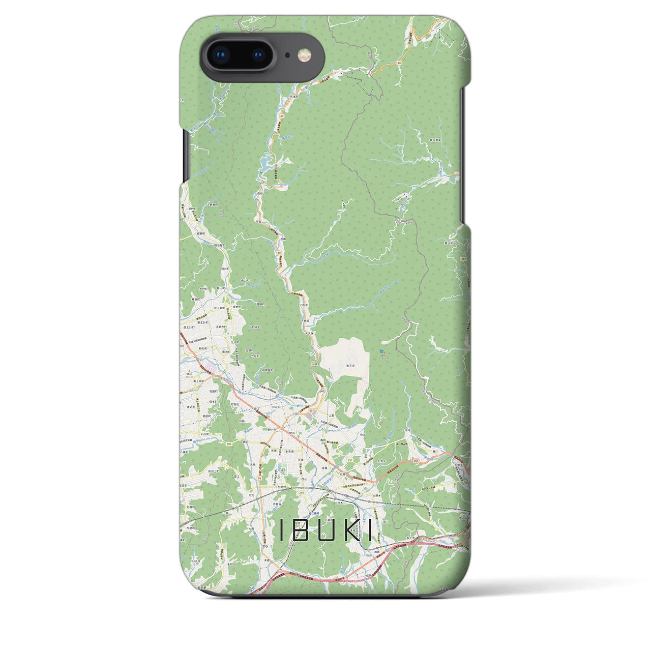 【伊吹(滋賀県)】地図柄iPhoneケース(バックカバータイプ)