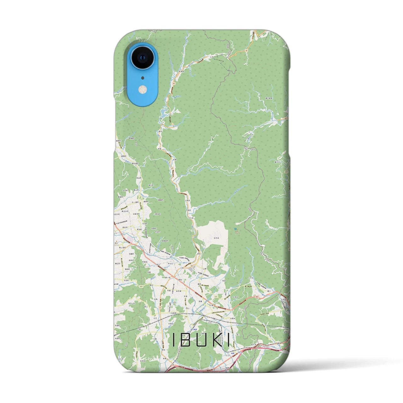 【伊吹(滋賀県)】地図柄iPhoneケース(バックカバータイプ)