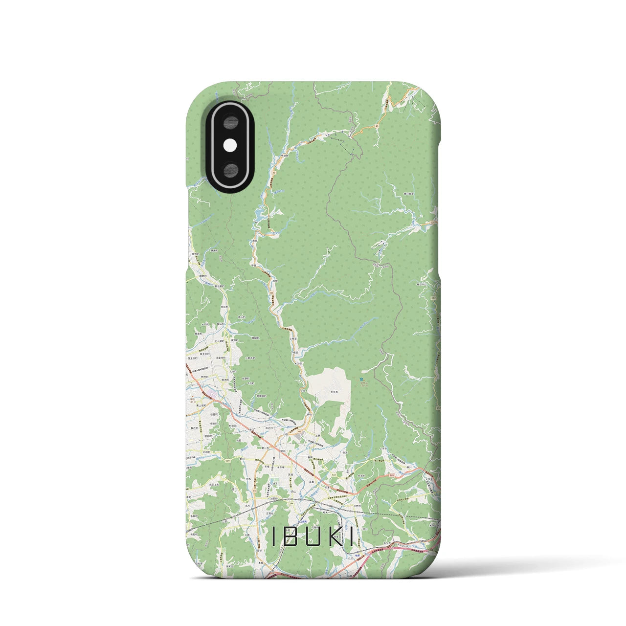 【伊吹(滋賀県)】地図柄iPhoneケース(バックカバータイプ)